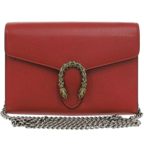 GUCCI Red Leather Shoulder Bag - Picture 2 of 11